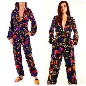 FARM RIO Black Macaw Jumpsuit